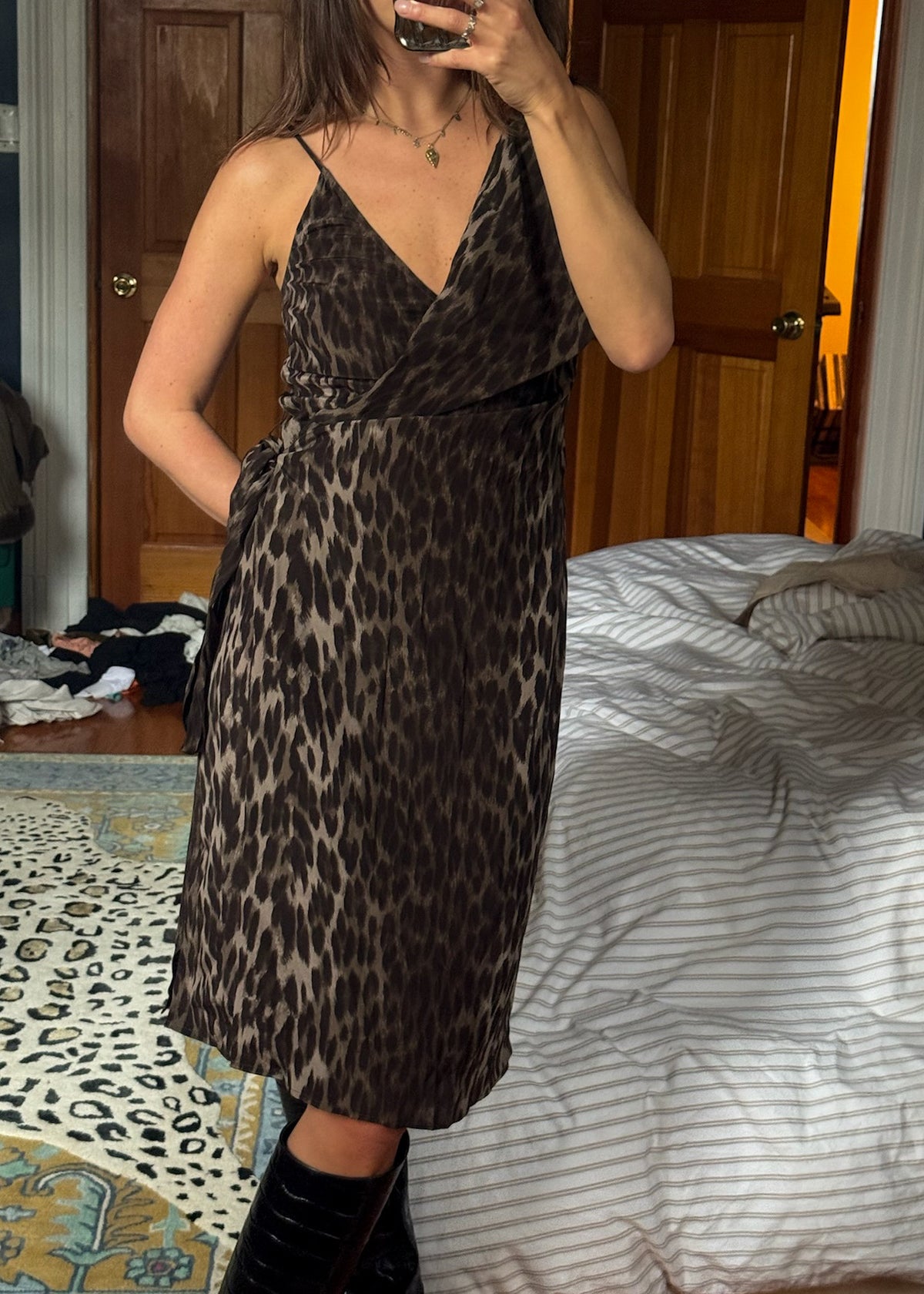 l'agence | 100% silk cheetah dress