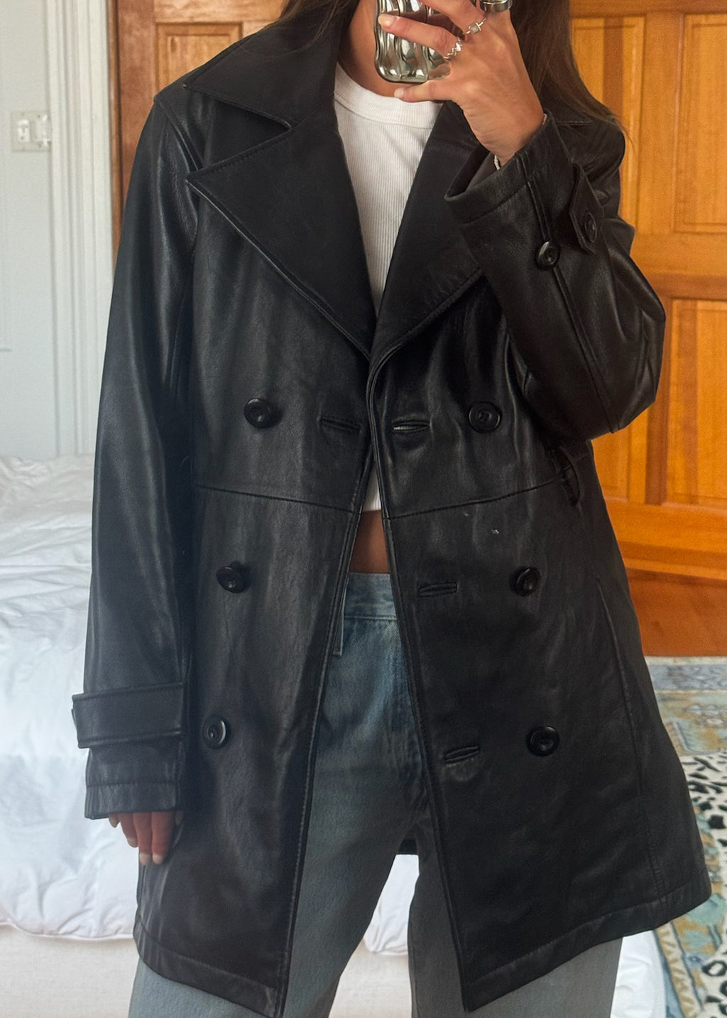 wilsons genuine leather | belted jacket