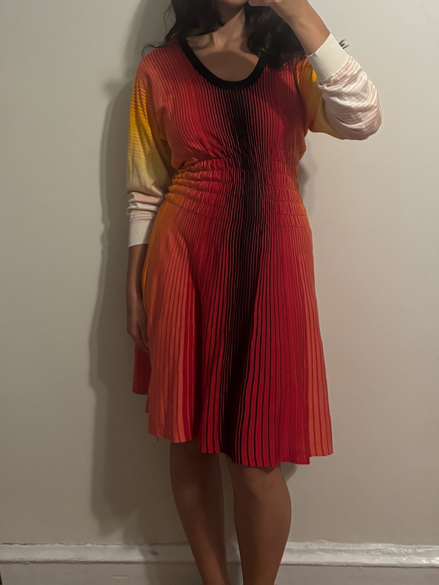 sonia rykiel | 100% silk orange dress