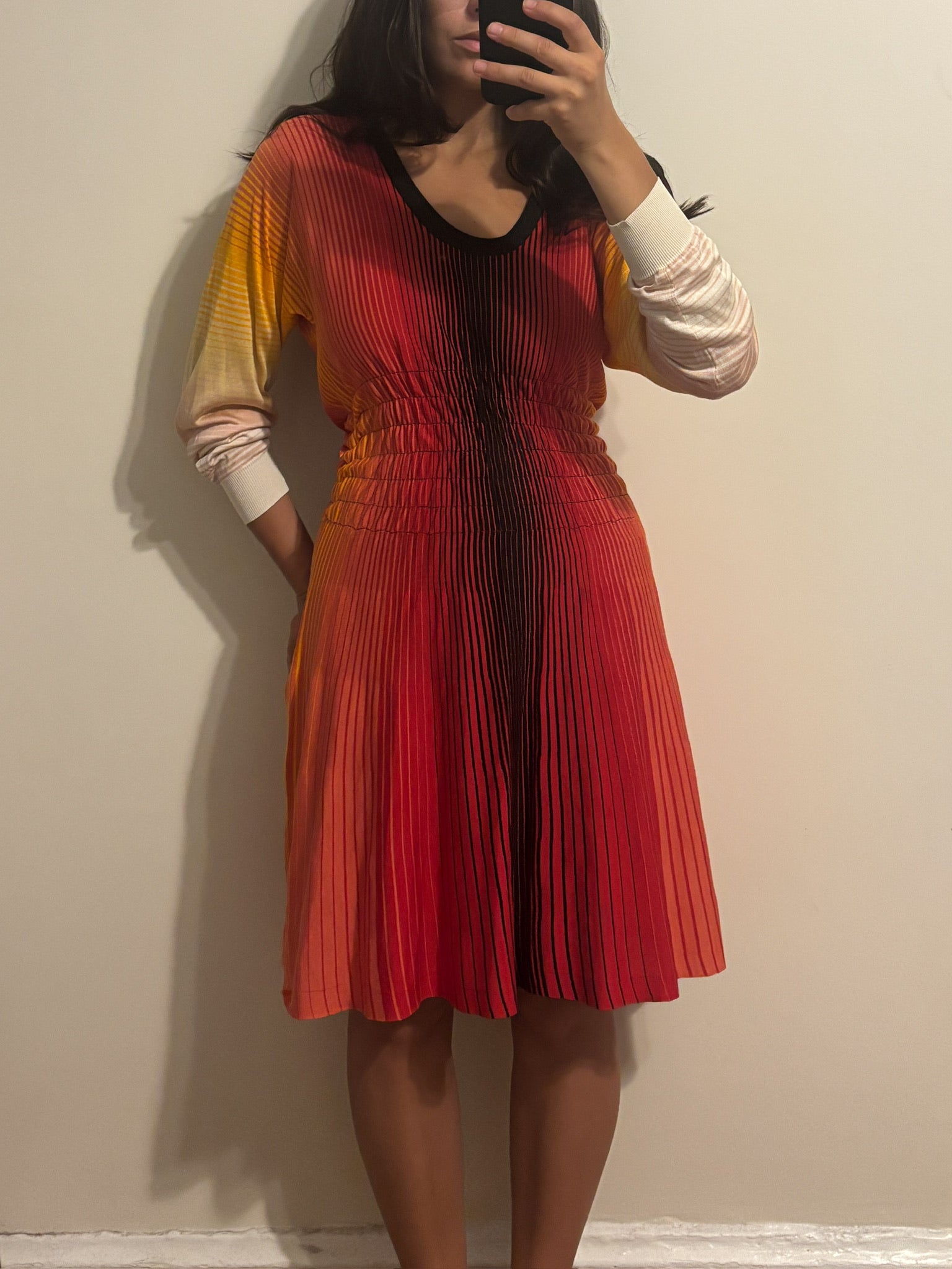 sonia rykiel | 100% silk orange dress