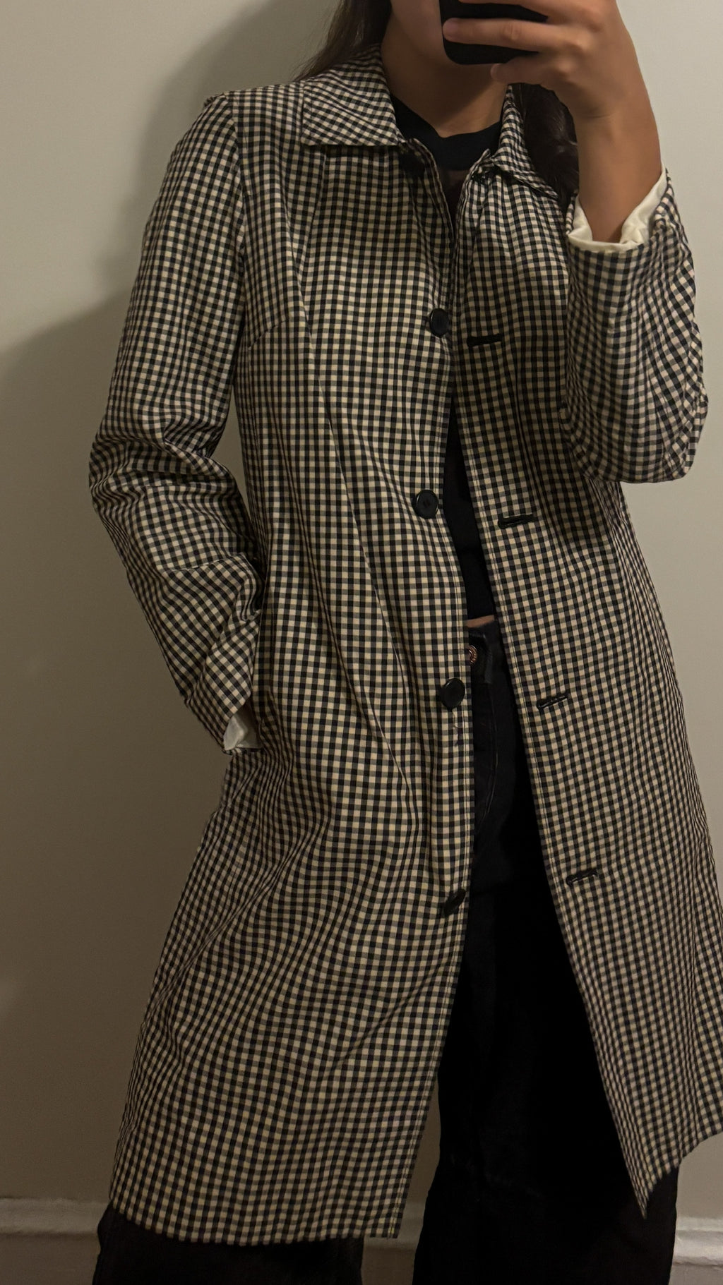 brooks brothers | tan and black gingham jacket