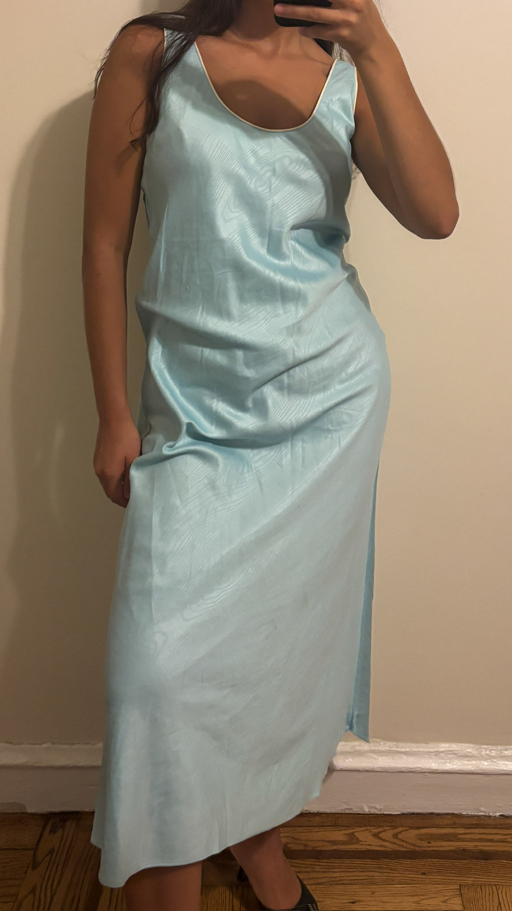 light blue slip dress