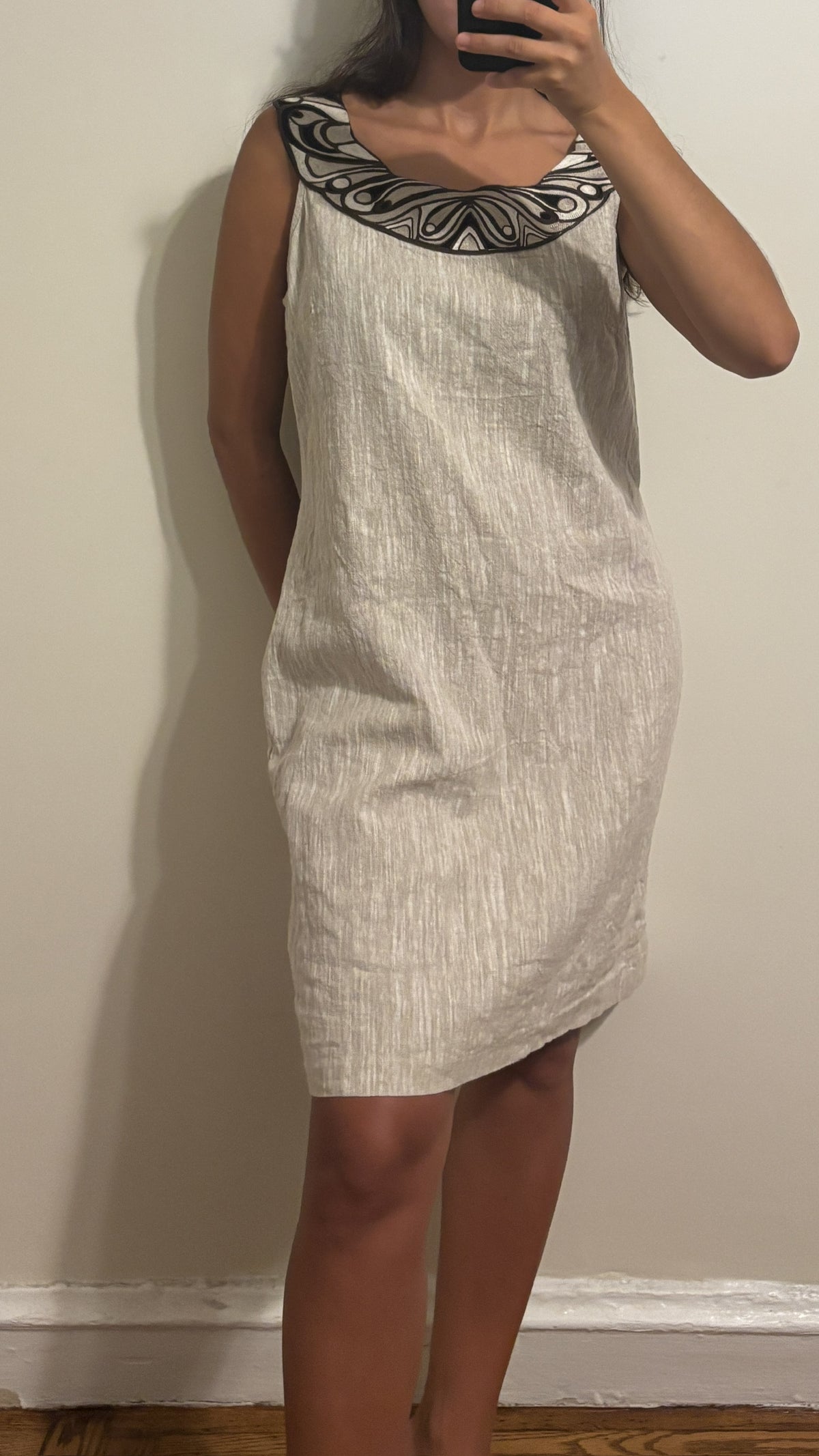 dana buchman | linen/cotton blend dress