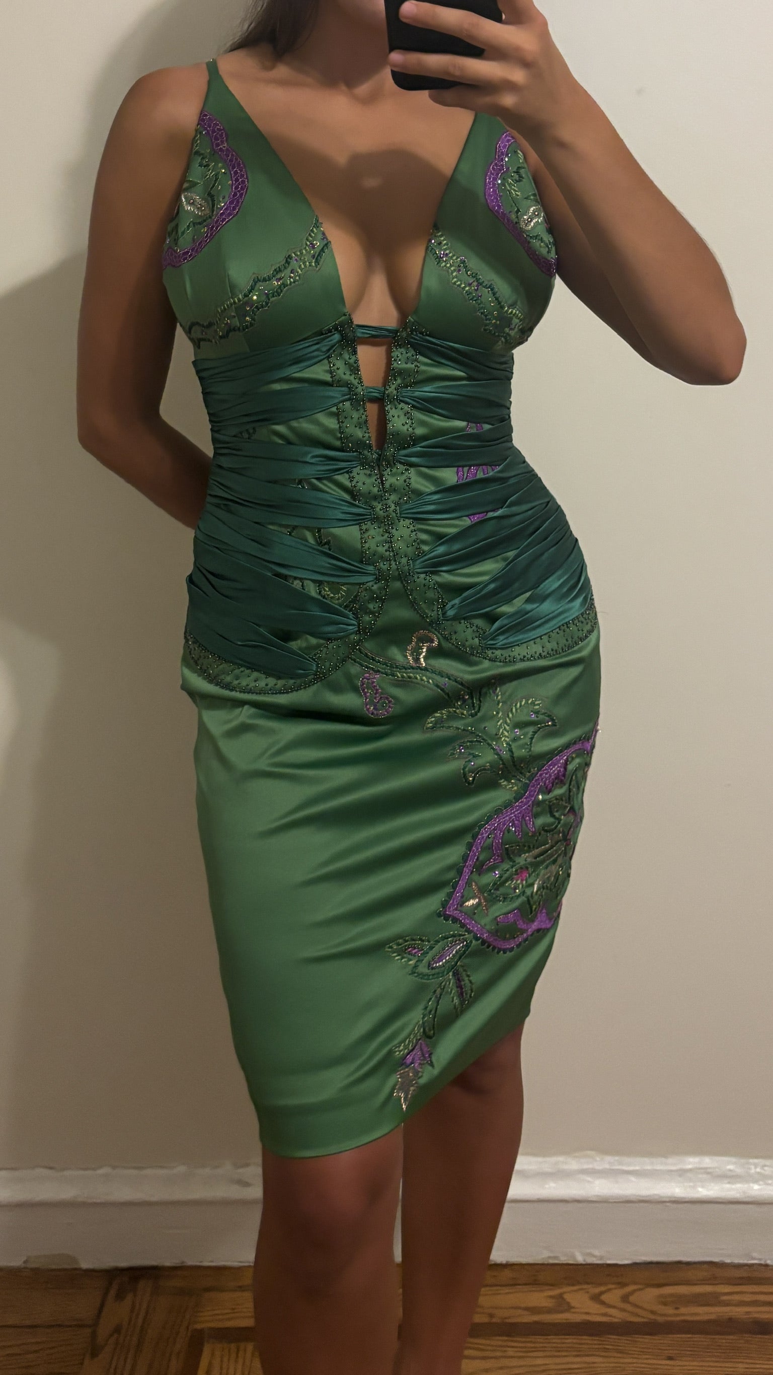 mandalay | green sharon stone dress