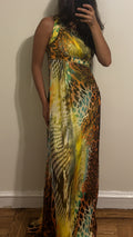 snakeskin cheetah long gown