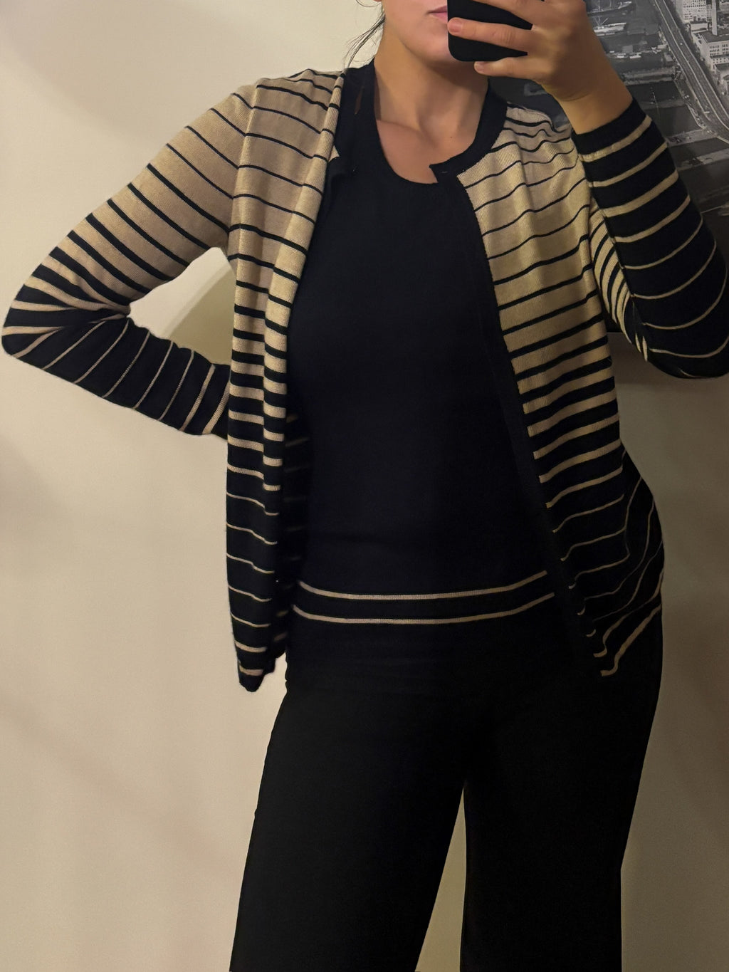 bill blass | wool-silk blend halter & cardigan set
