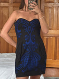 french connection | beaded strapless mini dress