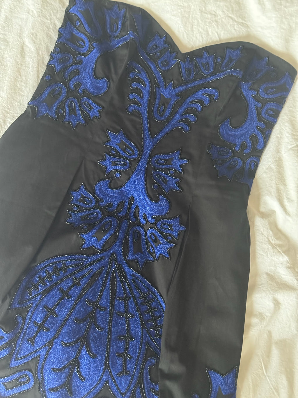 french connection | beaded strapless mini dress