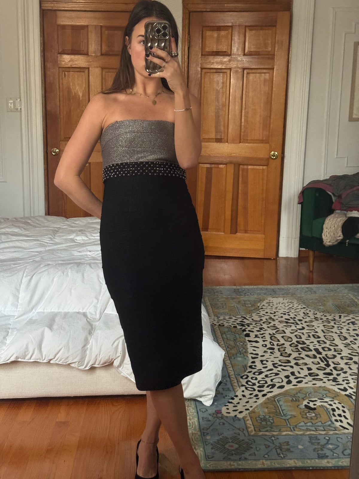 carmen marc valvo | strapless bandage dress