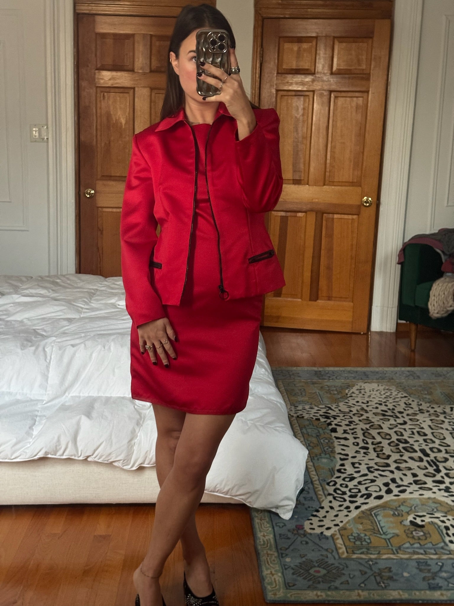 red dress & jacket set