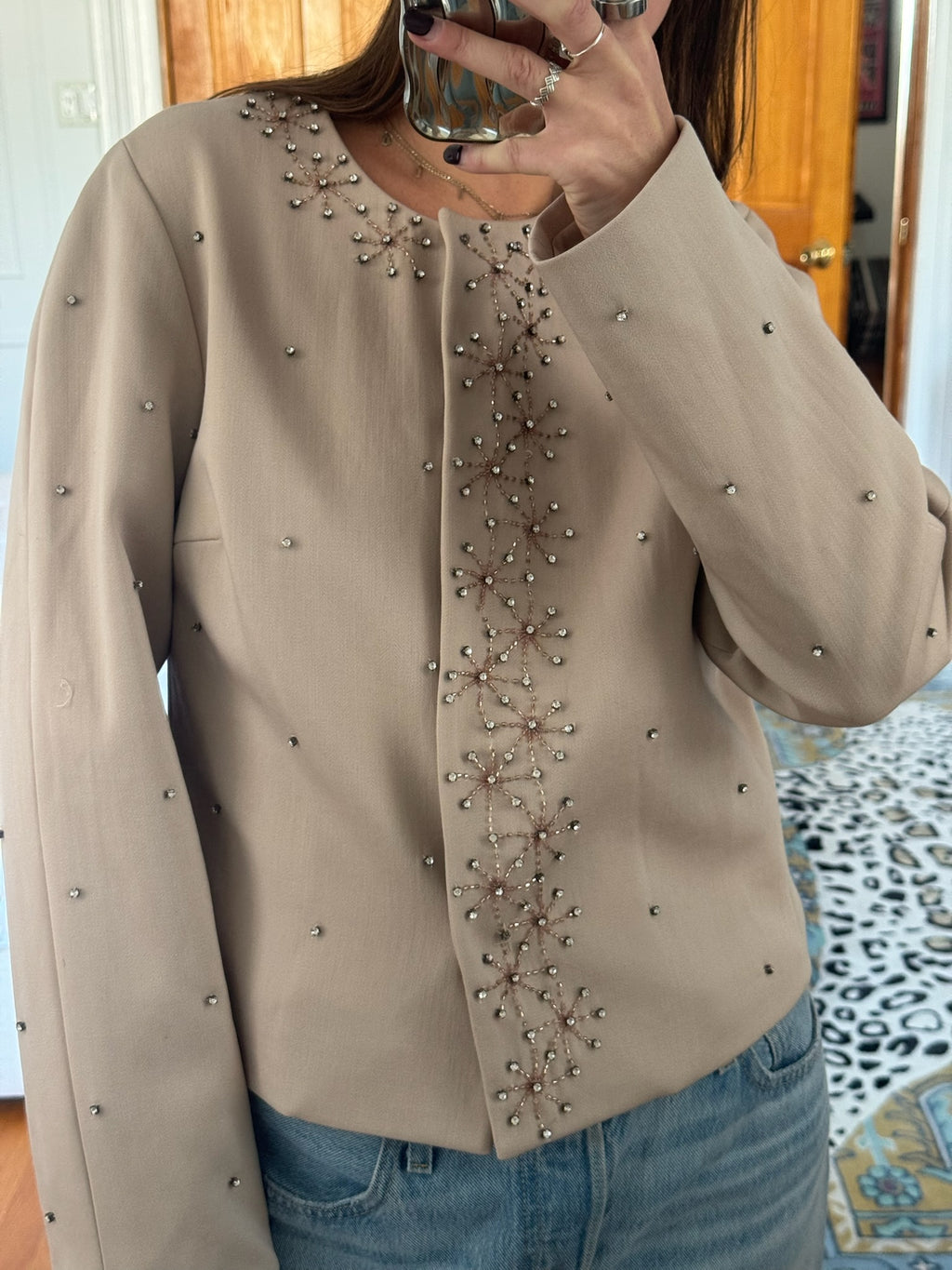calvin klein | 100% wool embelished jacket