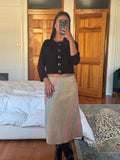 lillie rubin | tan patterned suede skirt