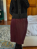 burgundy 100% leather skirt