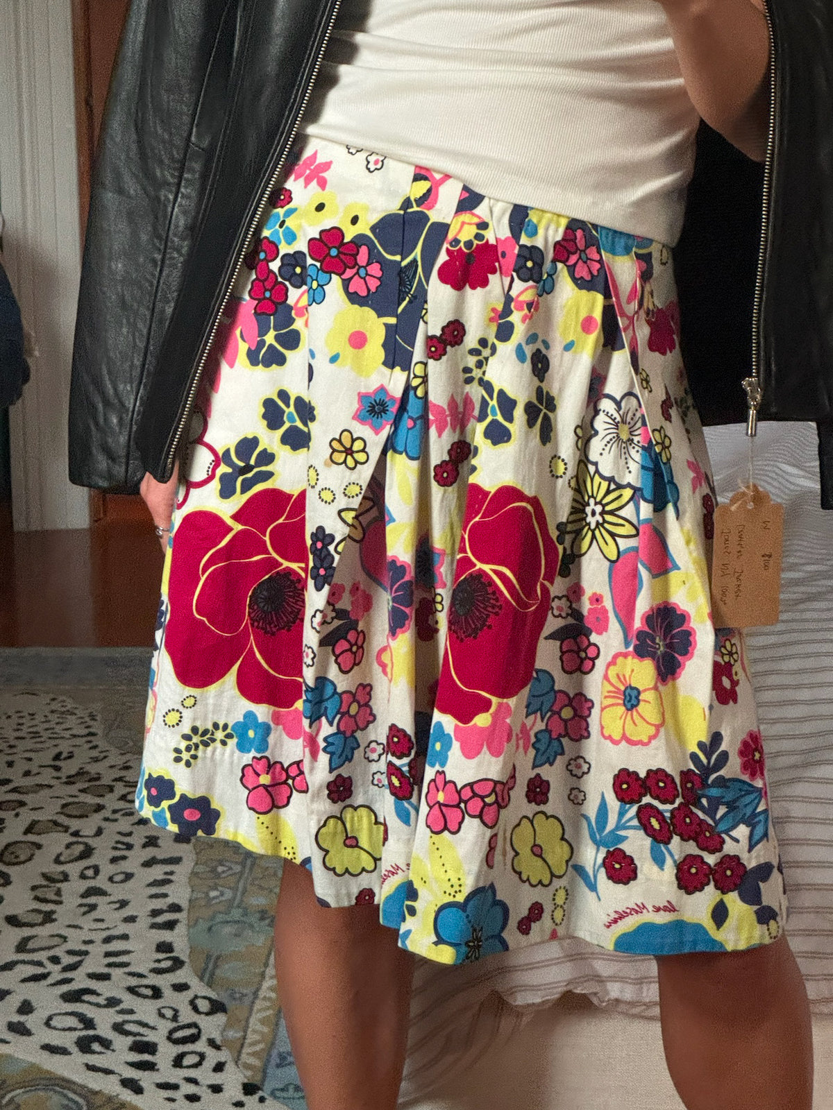 love moschino | white floral skirt