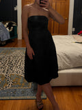 banana republic | 100% silk black midi cocktail dress