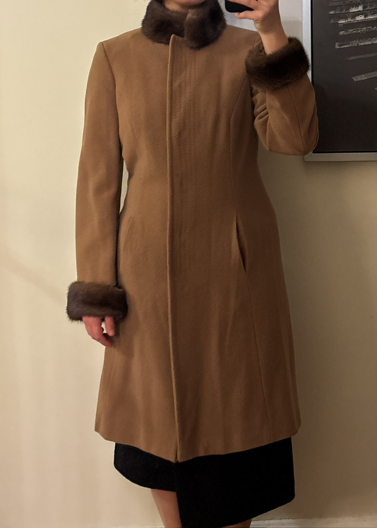 adrienne vittadini | wool & mink coat